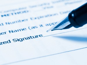 Signing a contract