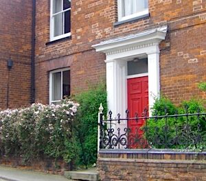 House with red door