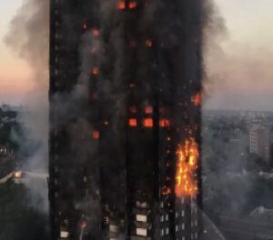 The Grenfell Tower Block on fire